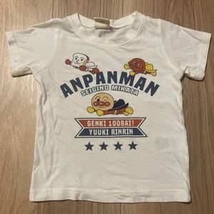 アンパンマン　Tシャツ 90サイズ 半袖 送料180円　即決　子供服　キッズ　カレーパンマン　しょくぱんまん　白　シャツ 男女兼用　綿100%