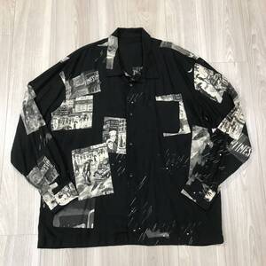 Porter Classic ALOHA LONG SHIRT TIMES SQUARE BLACKポータークラシック アロハ ロング シャツ タイムズスクェア ブラック オープンカラー