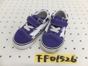 VANS バンズ キッズ ジュニア 市松模様 チェック柄 シューズ 靴 スニーカー 紫×白 12.7cm