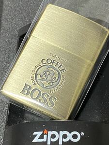 zippo GOLD SUNTORY BOSS COFFEE　 希少モデル ヴィンテージ 1995年製 ☆ ゴールド サントリー ボス コーヒー シルバーインナー 1995年製