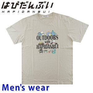 はぴだんぶい 半袖 Tシャツ メンズ ポチャッコ ペックル サンリオ グッズ HV1132-243B LLサイズ BE(ベージュ)