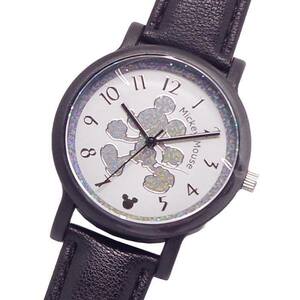 ディズニー 皮ベルト 腕時計 レディース キッズ ウォッチ WD-SH03-MK ブラック ミッキーマウス キャラクター ライセンス
