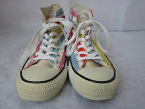 CONVERSE ALLSTAR S-BORDER HI （コンバース オールスター Sボーダーハイ）（1CJ319)　 白マルチ ストライプ柄　　24㎝ US5　　ok2307A