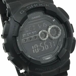 超美品 CASIO カシオ G-SHOCK ジーショック 腕時計 GD-100-1B クオーツ デジタル ラウンド ブラック 樹脂ベルト ウォッチ 動作確認済み