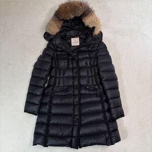 ☆美品・最高級☆ MONCLER HERMIFUR モンクレール　エルミファー ブルーフロストフォックス　ダウンコート　黒　ブラック　M-Lサイズ