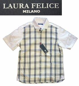 春夏半袖24840円【４８L】LAURAラウラ★チェックシャツ