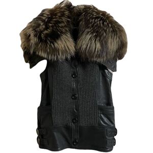 archive japanese label fur leathe gimmick vest ファー ベスト 00