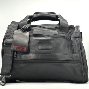 絶盤！極美品●TUMI トゥミ 2way ダッフルバッグ ボストンバッグ カメラバッグ ゴルフバッグ ナパレザー メンズ ビジネス ゴルフ 961D3 黒