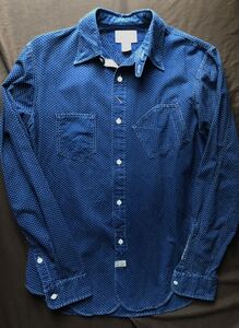 【名作】極美品 RRL POLKADOT WORK SHIRT ダブルアールエル ポルカドット ウォバッシュ ワバッシュ インディゴ シャツ 2012年製 XS