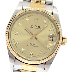 チュードル TUDOR 72033 プリンス デイト cal.2824-2 10Pダイヤモンド 自動巻き ボーイズ _837873