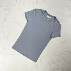 美品 EMPORIO ARMANI エンポリオアルマーニ アンダーウェア ボーダーラウンドネックTシャツ トップス レディース グレー系 サイズM*SC1267