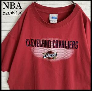 【レア】NBA キャバリアーズ★ビッグロゴ Tシャツ XLサイズ 90s vintage ビッグ刺繍ロゴ レッド