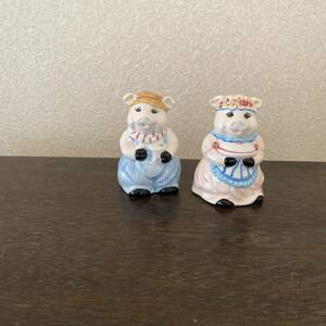 Regency Fine Arts Salt&Pepper Collectable Shakers 豚 ぶた ブタ PADDY POLLY 塩胡椒入れ アンティーク ヴィンテージ 未使用品 値下げ