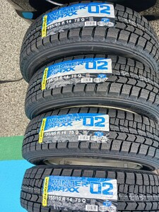 【スノータイヤ新品未装着】155/65R14/DUNLOP/WINTER MAXX 02【ホイール中古品】4.5J/4穴/100P.C.D. /OFF43