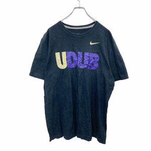 NIKE 半袖 プリント Tシャツ XLサイズ ナイキ バックプリント ブラック コットン 古着卸 アメリカ仕入 t2405-3326