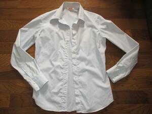 I.M.G.N ストレッチコンフォート Yシャツ ワイシャツ レディース 女性 薄いグレー 水色 難あり 訳あり 38 Mサイズ 9号 マーブル 漂白色落ち