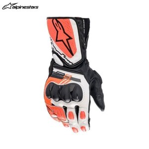 アルパインスターズ SP-8 V3 LEATHER グローブ 1231 BLACK WHITE RED FLUO[Mサイズ] ALP8059347053684