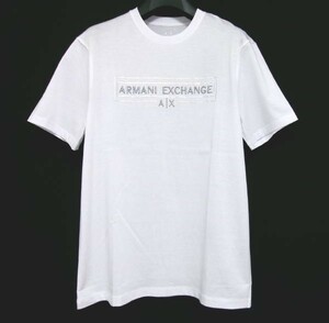 新品★ARMANI EXCHANGE★アルマーニ エクスチェンジ★ロゴ刺繍 半袖クルーネック Tシャツ★M★ホワイト★綿100％