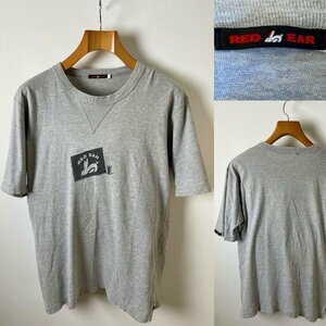 ★【送料無料】日本製 国内正規品 RED EAR（レッドイヤー ポールスミス 上級ライン）Vガセット プリント Tシャツ グレー L コットン100％