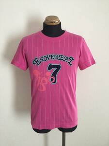 【Paul Smith】Tシャツ S/M相当 ピンク 野球シャツ風 ポールスミス 