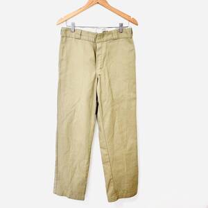 f737ii　Dickies（ディッキーズ）　サイズ32×32（M位）　ワークパンツ　ストレートパンツ　ベージュ系　メンズ　センタープレス