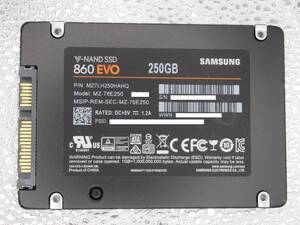 ♪♪1円 ～スタートSAMSUNG SSD 860EVO 250GB MZ-76E250 2.5インチ 中古♪♪使用時間:24618H