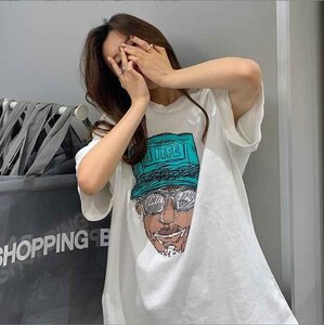 韓国風 レディース 半袖Tシャツ 新しい夏 気質 ファッションTシャツ M ホワイト