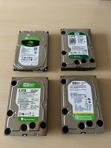 GREENPower Western Digital 等HDD ハードディスク　4TB ３個　3TB １個 　　計４個　未確認　現品