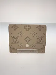 LOUIS VUITTON ポルト・フォイユ・イリスコンパクト_マヒナ_BEG_ガレ レザー ベージュ レディース