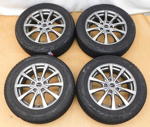 T740Tちょる☆【車用品】BRIDGESTONE ブリヂストン スタッドレスタイヤ BLIZZAK VRX2 205/60R16 17年製 ホイル 4点セット 16インチ 現状品