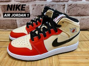 ナイキ　 22.5cm エア ジョーダン 1 MID SS GS NIKE AIR JORDAN【DV7012-100】