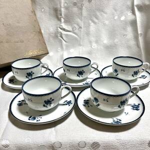 Noritake ブルーフラワー　コーヒーカップ&ソーサー　５客（133）