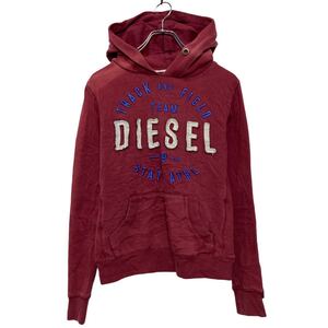 DIESEL プリント スウェット パーカー XS ボルドー プルオーバー 古着卸 アメリカ仕入 a609-6774