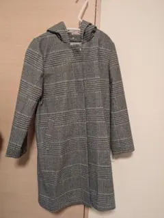 GLOBAL WORK WOOLLY TEC チェック柄ロングコート　Мサイズ