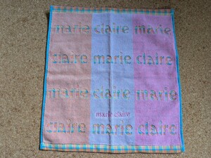 【未使用】ハンドタオル　marie claire　マリクレール　カラフルボーダー　 タオルハンカチ