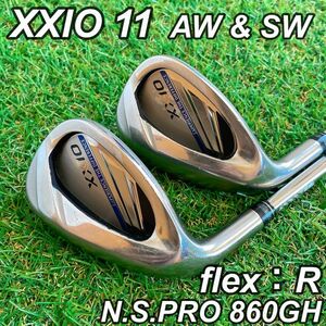 希少レフティ ゼクシオ11 xxio11 eleven メンズ ウェッジ　2本セット　AW SW フレックスR スチールシャフト