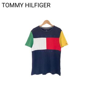 TOMMY HILFIGER　Tシャツ　薄い色文字　カラフル　カジュアル　M