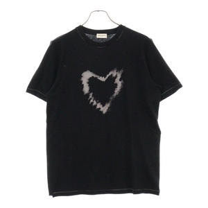 SAINT LAURENT PARIS サンローランパリ Heart Print T Shirt ハートプリント 半袖クルーネックTシャツカットソー ブラック 682175 Y36OB