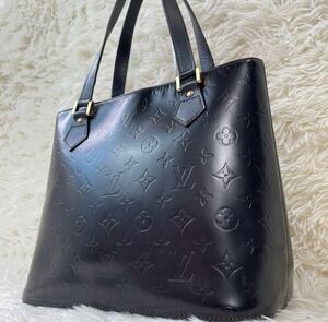 1円~ 【極美品】LOUIS VUITTON ルイヴィトン ヒューストン ヴェルニ トートバッグ ビジネス 肩掛け ブラック A4◎ モノグラム 男女兼用 