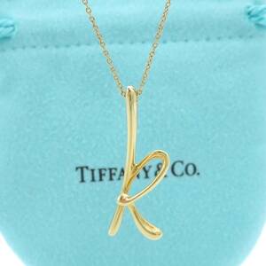 【送料無料】 未使用 Tiffany&Co. ティファニー レター K イエロー ゴールド ネックレス 750 K18 イニシャル アルファベット HA672