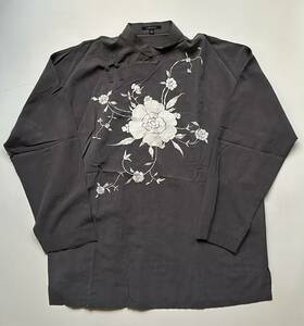 HOMME DE NUIT トキオ クマガイ 90SS シルク製花刺繍シノワズリシャツ46美品