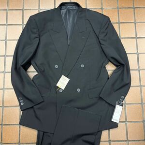 新品 【サイズAB4 S★KaneboTEX 礼服】4Bダブルスーツ ブラックスーツ 背抜き ノーベンツ 2タック 高級ソフトスーツ 冠婚葬祭 セットアップ