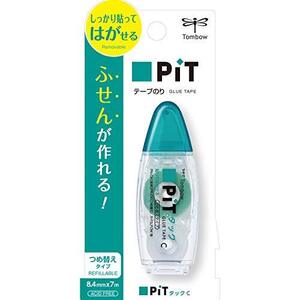 トンボ鉛筆 テープのり 貼ってはがせる PiT タックC 本体 (つめ替えタイプ) コンパクト 8.4mm×7ｍ PN-CK