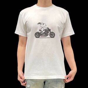 未使用 新品 SNOOPY スヌーピー バイク乗り 疾走 バイカー ピーナッツ パロディ Tシャツ S M L XL ビッグ オーバーサイズ XXL~5XL ロンT 可