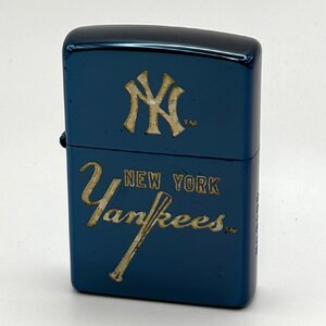 1円～/ZIPPO/ジッポー/NEW YORK YANKEES/ニューヨークヤンキース/松井秀喜/No.3195/ブルーカラー/2002年製/ライター/火花OK/ジャンク/R026