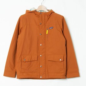 【1円スタート】patagonia パタゴニア 裏ボアフード付きジャケット アウター 化繊 アウトドア カジュアル オレンジ XL 14 キッズ 子供服