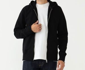 LOOPWHEELER BEAMS PLUS 別注 Slim Zip Sweat Hoody スリムジップスウェットフ－ディ－ パーカー BLACK サイズM ループウィラー ビームス