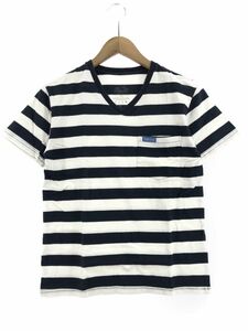 ゆうパケットOK BLUE BLUE ブルーブルー Vネック ボーダー Tシャツ sizeXS/白×ネイビー ■◆ ☆ ebc6 メンズ