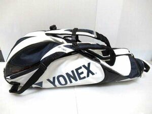 ヨネックス YONEX テニスバッグ ラケットバッグ 高35×幅78cm ホワイト×ブラック 経年保管 中古 ■