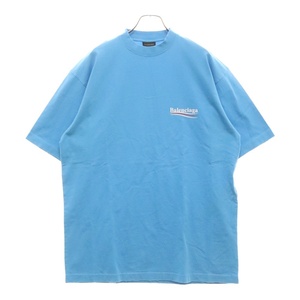 BALENCIAGA バレンシアガ Political Campaign Logo T-Shirt キャンペーンロゴ 半袖Tシャツ ブルー 641675 TNVG5